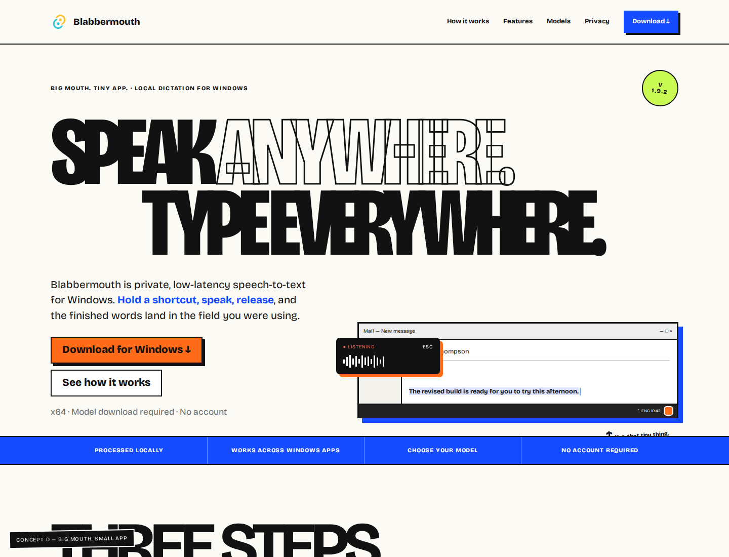 Big Mouth Small App homepage preview